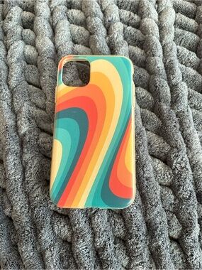 Redbubble Retro Swirl Phone Case for iPhone 11 in Teal, Coral, Yellow